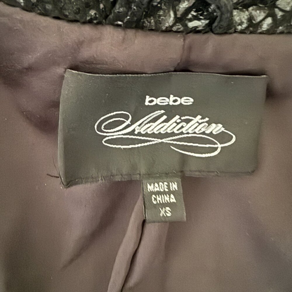 Bebe Black Leather Snakeskin Moto Jacket size XS NWOT - Picture 10 of 15
